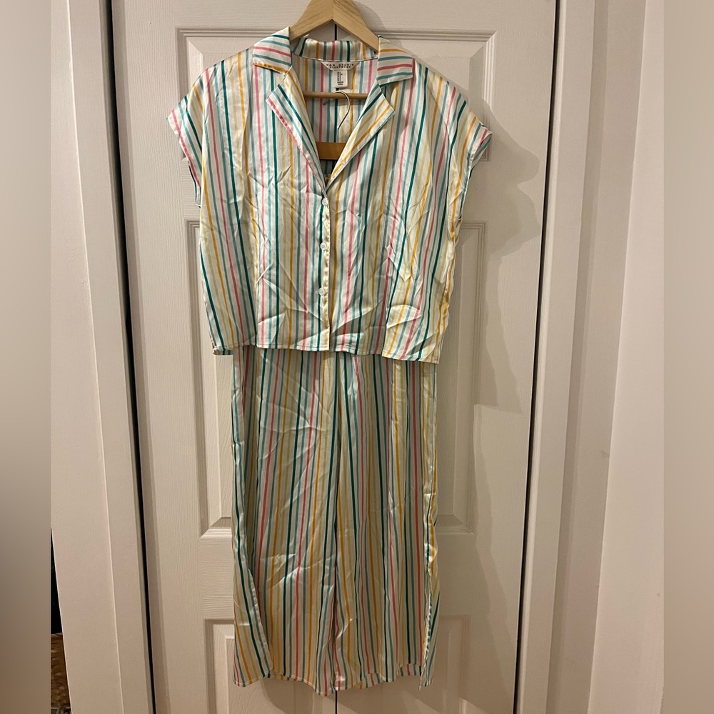 Colourful Pinstripe Pajamas Set